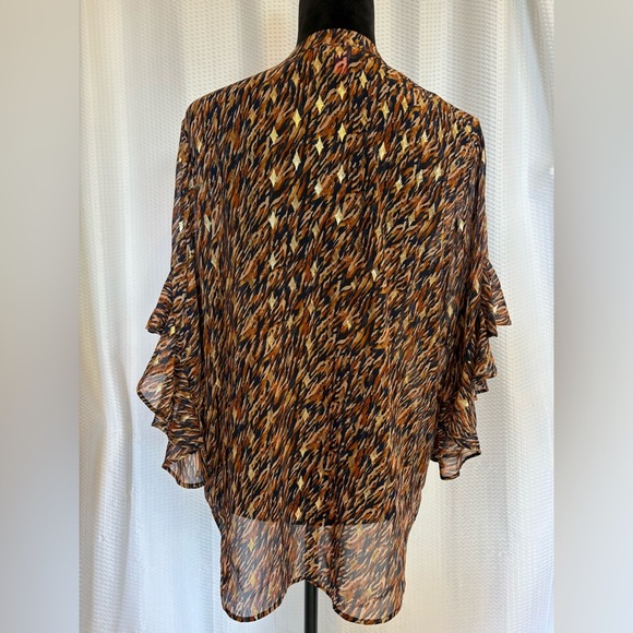 Vince Camuto v-neck 3/4 sleeve glittery blouse size medium - Picture 4 of 8